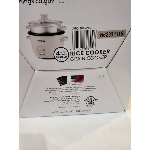 AROMA 4 Cup Rice Cooker/Steamer Open Box All Manuals And Spoon Included - Picture 2 of 2